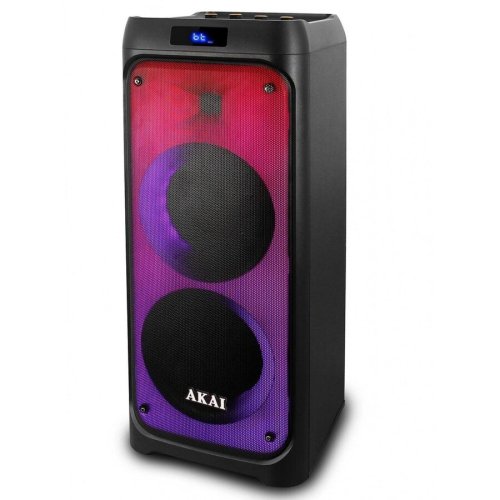Akai resigilat: boxa portabila activa akai party speaker 260, 50 w, bluetooth, usb, microfon, telecomanda, neagra