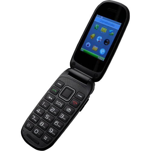 Alcor telefon alcor handy, ecran 2.4, buton sos, dual sim, 2g (negru)