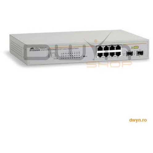 Allied telesis allied telesis switch gs950 series, 8 port 10/100/1000tx websmart switch with 2 sfp bays (eco versio