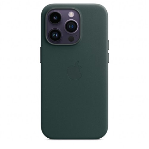 Apple husa de protectie apple leather case with magsafe pentru iphone 14 pro, forest green