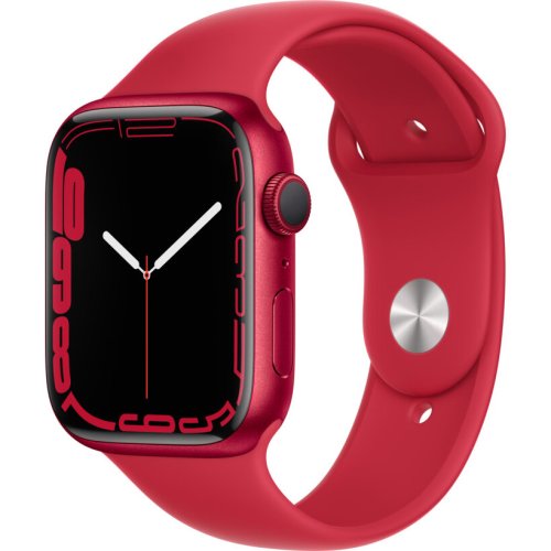 Apple smartwatch apple watch s7 gps, retina ltpo oled, bluetooth, wi-fi, bratara silicon 45mm, carcasa aluminiu, rezistent la apa, rosu