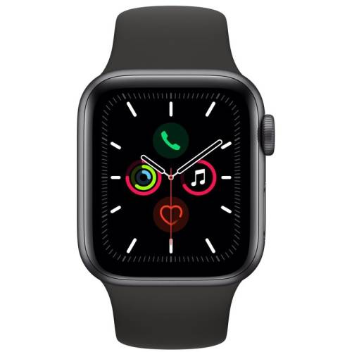 Apple smartwatch apple watch series 5 gps, 40mm , toc gri din aluminiu, curea negru