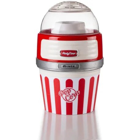 Ariete ariete 2957.rd party time filtru de popcorn, 1100w, sistem de aer cald, capac de măsurare, roșu / alb