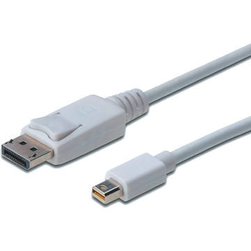 Asm assmann displayport 1.1a connection cable minidp m (plug)/dp m (plug) 2m white