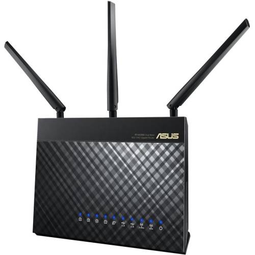 Asus asus, router wireless ac1900 dual-band 1300+600 mbps, 2.4ghz/5ghz concurrent, gigabit, dual-core pro