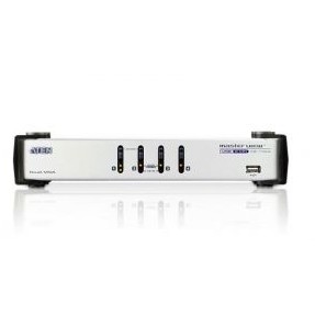 Aten aten cs1744 4-port usb dual view kvmp switch (2xvga cards) 2-port usb hub, audio