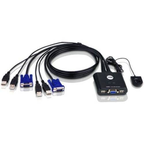 Aten aten cs22u 2-port usb kvm switch, remote port selector, 0.9m cables