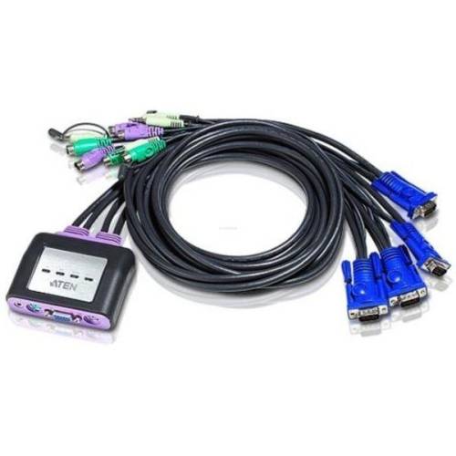 Aten aten cs64a 4-port ps/2 kvm switch, speaker support, 1.8m cables