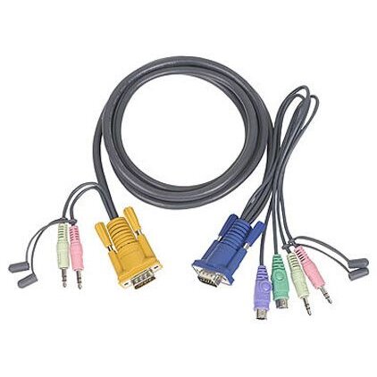 Aten cablu ps/2 kvm 3in1cu sphd si audio 1.8m, aten 2l-5302p