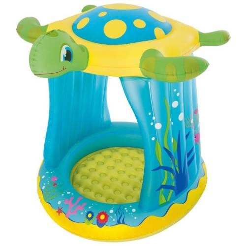 Bestway piscina pentru copii broscuta jucausa cu parasolar si podea moale gonflabila , protectie uv50+, kit reparatie inclus, bestway