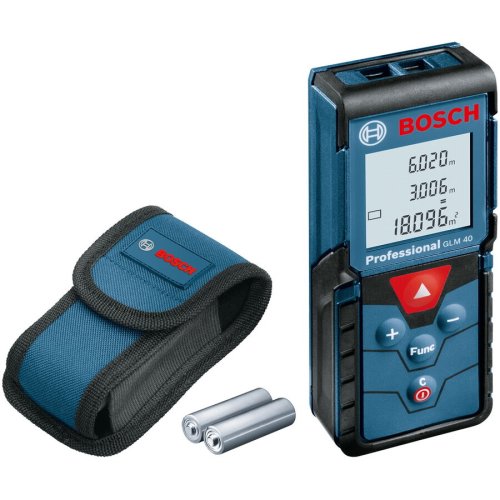 Bosch telemetru cu laser bosch professional glm 40, 40 m, ± 1.5 mm precizie, 635 nm dioda laser, ip 54