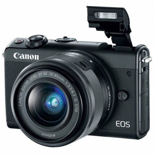 Canon kit aparat foto canon eos m100 (cu obiectiv 15-45mm is stm, negru) + 50gb irista