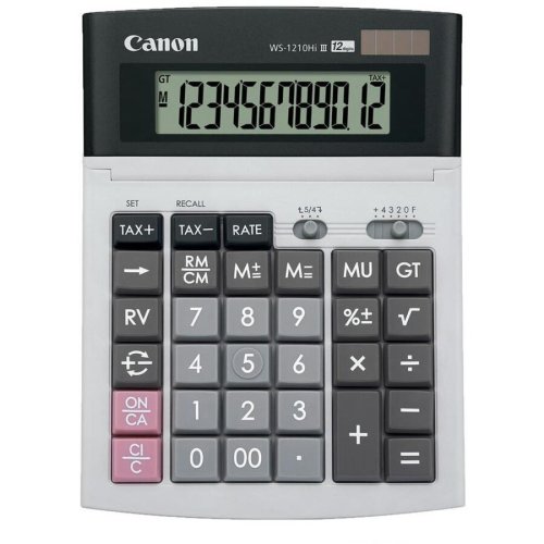 Canon office calculator canon, ws1210thb 12 digit, 23.00cm x 15.50cm x 3.50cm, gri