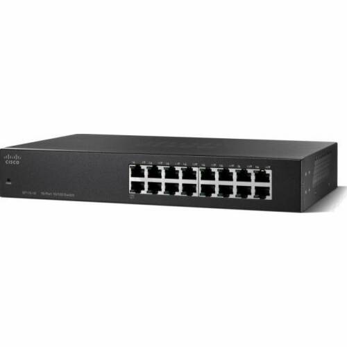 Cisco sf110-16 16-port 10/100 switch, | 16 10/100 mbit/s | fara management | layer layer 2 | montabil in rack da | stacking nu