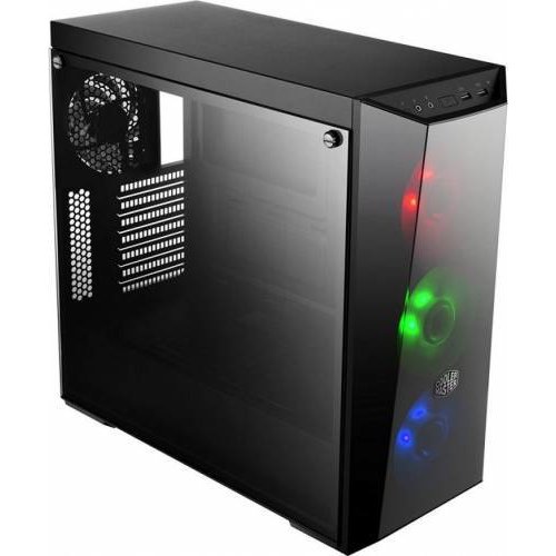 Cooler master carcasa cooler master masterbox lite 5 rgb, w/ controller, tempered glass, mid-tower, atx, 3* 120mm rgb   1* 120mm fan (incluse), i/o panel, black mcw-l5s3-kgnn-03