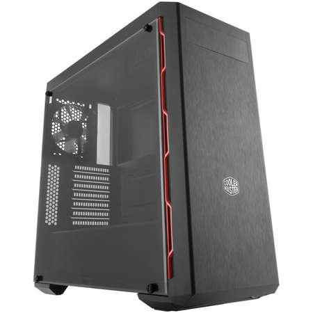 Cooler master carcasa cooler master masterbox mb600l w/odd, window version, mid-tower, atx, 1* 120mm fan (incluse), i/o panel, black red mcb-b600l-ka5n-s00