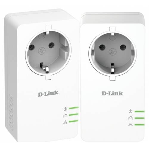 D-link d-link, kit adaptor powerline 1000mbs homeplug av2 pass through, qos, port gigabit