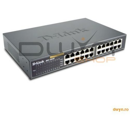 D-link d-link, switch 24 porturi 10/100, desktop / rackmount