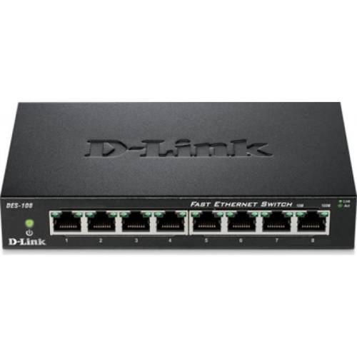 D-link d-link switch desktop 8 porturi 10/100 carcasa metalica