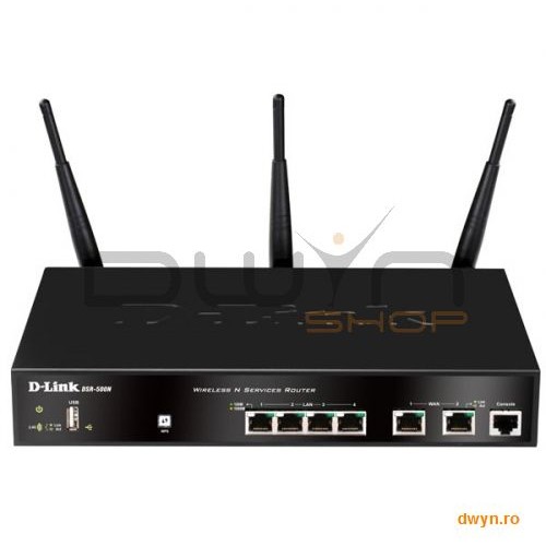 D-link d-link, unified service router wireless n, 8x 10/100/1000 mbps lan, 1x 10/100/1000 mbps wan, 45mbps