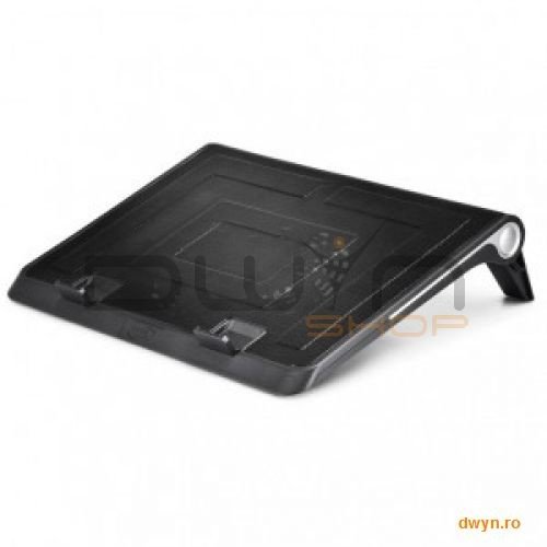 Deepcool stand notebook deepcool 15.6' - 1* fan 180mm, 1* usb, plastic & metal, black, design anti-alunecare