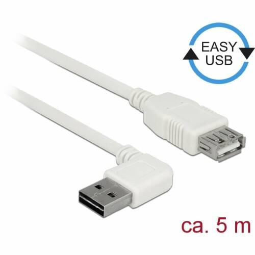Delock delock cable usb am-af 2.0 5m white angled left/right usb-a easy-usb