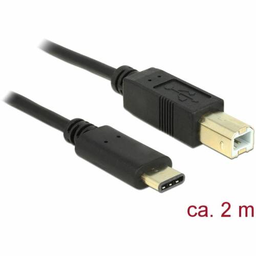 Delock delock cable usb type-c 2.0 male > usb 2.0 type-b male 2m black