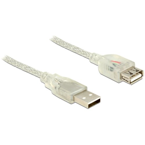 Delock delock extension cable usb 2.0 type-a male > usb 2.0 type-a female 1.5m transparent