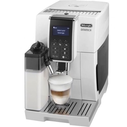 Delonghi espressor automat de’longhi dinamica ecam 350.55.w, 1450 w, 15 bar, 1.8 l, sistem lattecrema, carafa lapte, alb