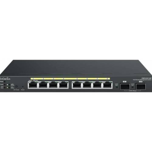 Engenius wireless management 20ap 8-port gbe poe.at switch 61.6w 2gbe 2sfp l2 dt, engenius ews2910p (include timbru verde 0.5 lei)