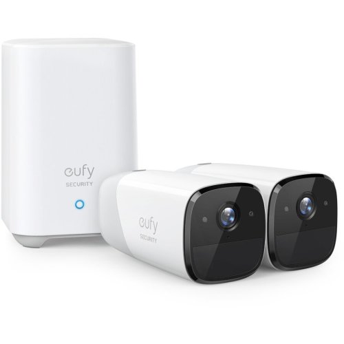Eufy kit supraveghere video eufycam 2 pro security wireless, rezolutie 2k, ip67, nightvision, 2 camere video