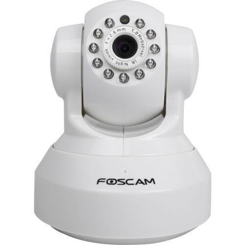 Foscam camera de supraveghere foscam ip camera fi9816p(white) pan/tilt wlan h.264 720p plug&play
