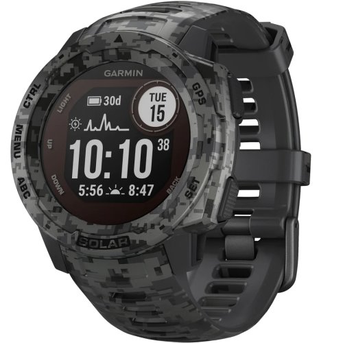 Garmin ceas smartwatch garmin instinct solar, camo edition, gps, graphite camo