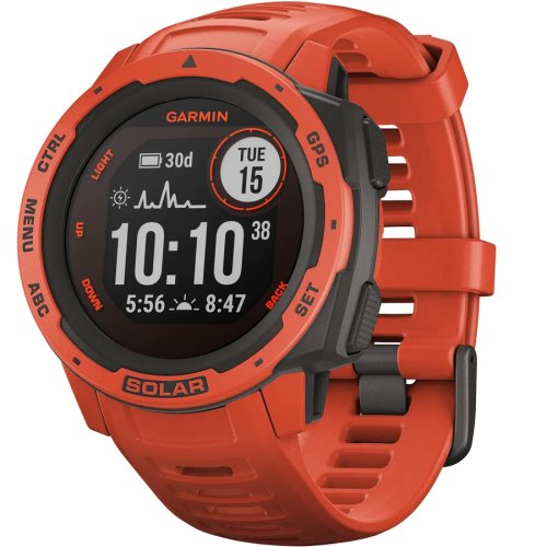 Garmin ceas smartwatch garmin instinct solar, gps, flame red