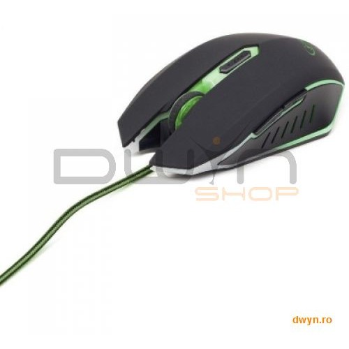 Gembird mouse gaming usb, 2400 dpi, green