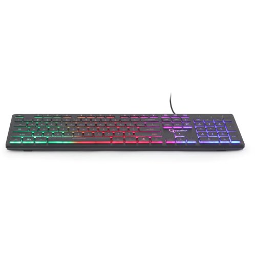 Gembird tastatura cu fir gembrid iluminata (rainbow), conexiune usb si lampa laptop usb
