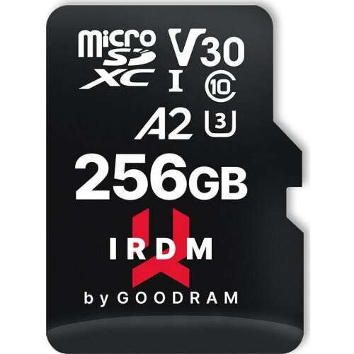 Goodram memory card microsdxc goodram irdm 256gb, class 10, uhs i u3 + adaptor sd