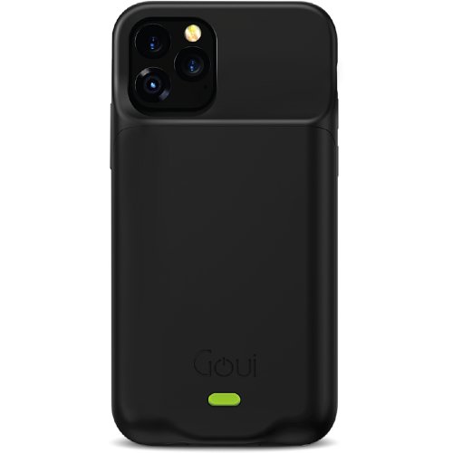 Goui baterie externa tip husa goui pentru apple iphone 11 pro max, 4500 ma, wireless, negru