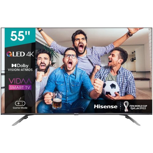 Hisense televizor hisense 139 cm 55e76gq, smart tv, gamer qled, 4k ultra hd, negru