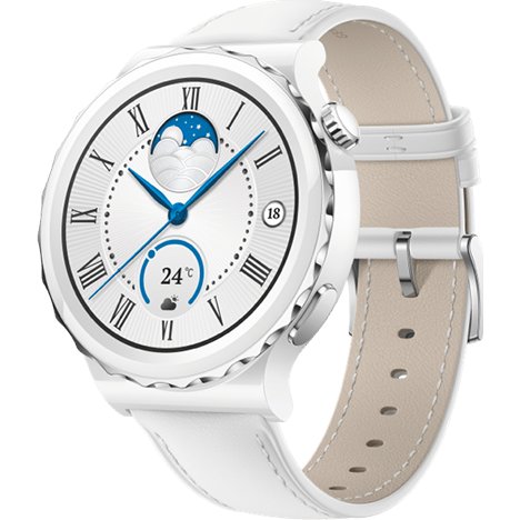 Huawei ceas smartwatch huawei watch gt 3 pro, leather strap, alb