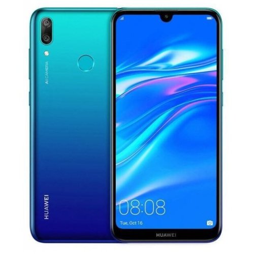 Huawei huawei smartphone y7 2019, dual sim, 32gb, 3gb ram, 4g, aurora blue