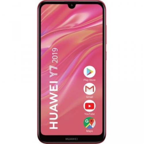 Huawei smartphone huawei y7 2019, dual sim, 6.26 inch, snapdragon 450 octa core, 3 gb ram, 32 gb, retea 4g, android oreo, coral red