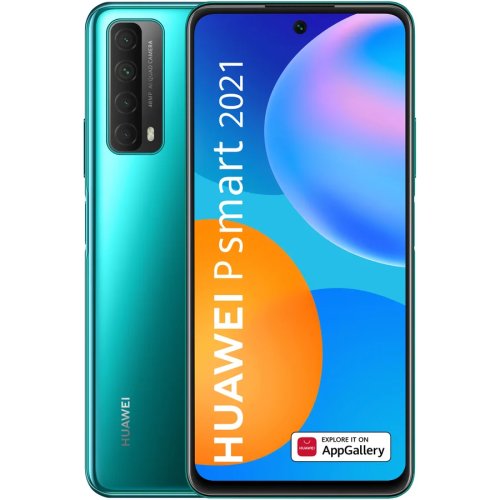 Huawei telefon mobil huawei p smart (2021), dual sim, 128gb, 4g, crush green