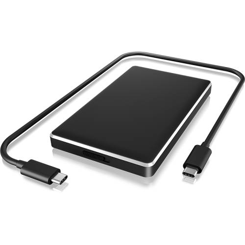 Icybox icybox external enclosure for 2,5'' sata hdd/ssd 9.5mm, usb 3.1 type-c, black