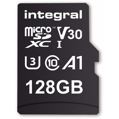 Integral card de memorie integral 90v30 128gb micro sdxc clasa 10 uhs-i u3 + adaptor sd