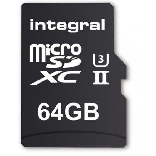 Integral integral microsdxc 280-100mb uhs-ii v60 + adaptor sd, 64gb