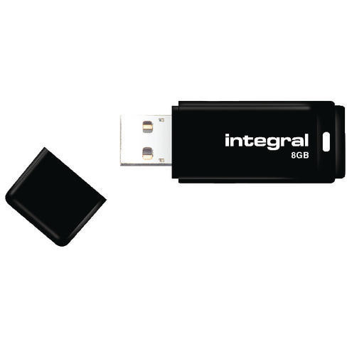 Integral integral usb 8gb black, usb 2.0 with removable cap