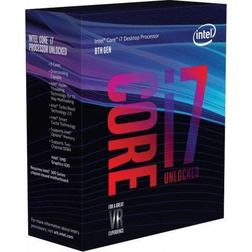 Intel intel core i7-8700k, hexa core, 3.70ghz, 12mb, lga1151, 14nm, box