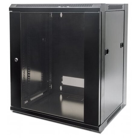Intellinet cabinet 19 fixare pe perete, flatpack, intellinet 12u, black, 635 (h) x 570 (w) x 450 (d) mm 711869