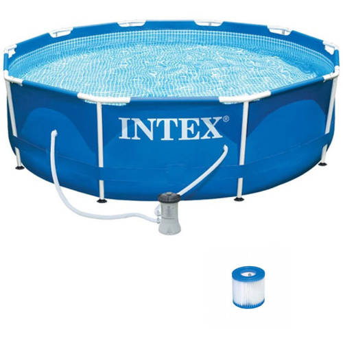 Intex piscina cu cadru metalic 305 x 76 cm, intex, rotunda, pompa, filtru